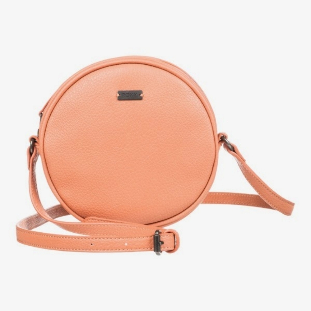 Roxy Acai Bowl Round Crossbody Bag Coral Faux Leather Circle Purse